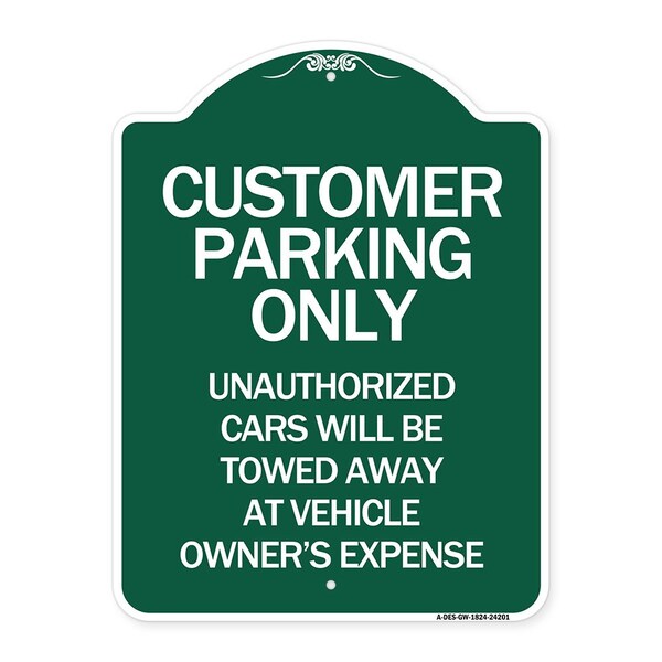 Customer Parking Unauthorized Cars Will Be Towed Away at Owners Expense, A-DES-GW-1824-24201